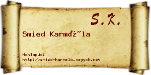 Smied Karméla névjegykártya